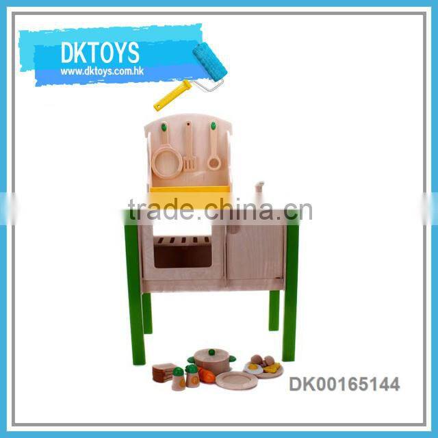 Play House Toy Wooden Kitchen Toy Kit With Cooking Set