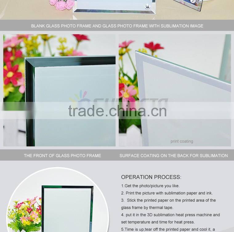 Customed logo printing L100*H100*W4mm square coaster sublimation toughened blank glass photo coaster