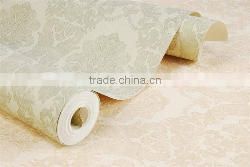 2015 new designer flower project vinyl wallpaper