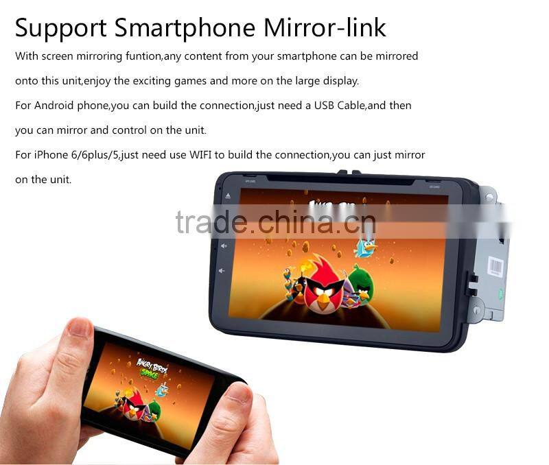 Cheap 8 Inch High quality double din Special and Humanized Design car gps dvd player for VW skoda