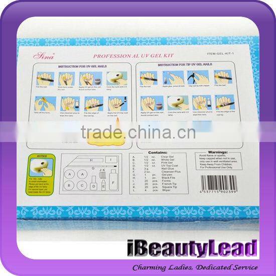 2014 Professional uv gel kit nail uv gel set nail art kit