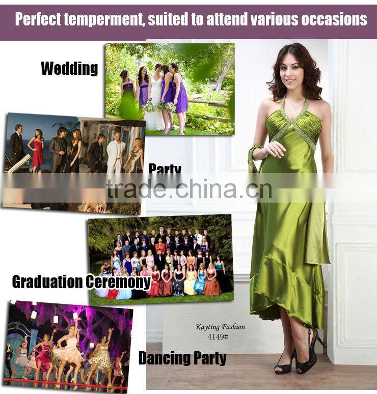 Fancy Halter Sleeveless Sexy with Scarf Elegant Green Dresses