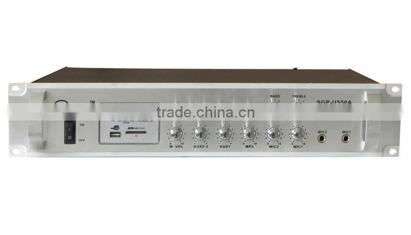 220W 2U Amplifier Audio with 6-Zone & MP3/FM Radio Antenna