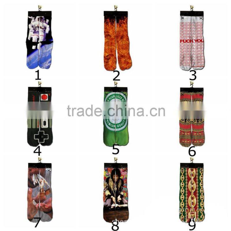 Wholesale socks 3d digital stereo printing thickening terry socks basketball teen tube socks young boy tube socks