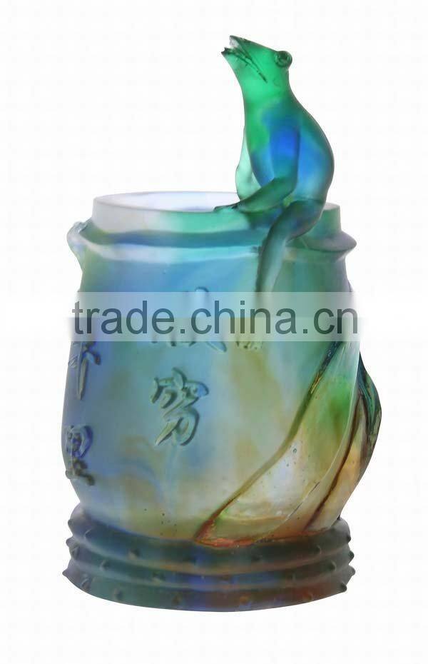 the liuli crystal craft the bamboo shaped penholder BS163