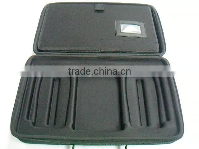 GC- Black interior foam and zippered closure secures portable hard custom EVA foam case