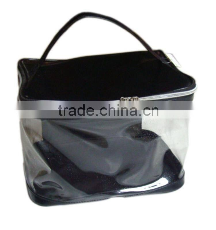 Customized clear transparent cosmetic pvc waterproof bag with pouch