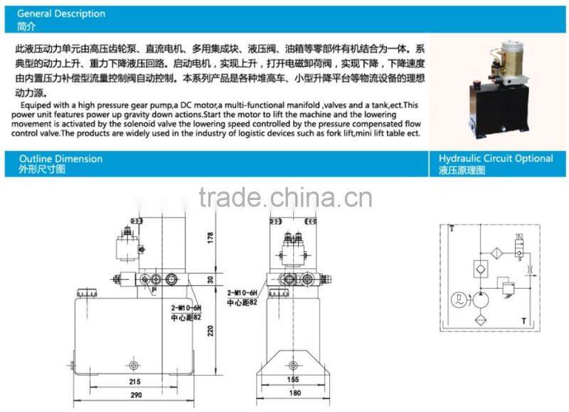 china used hydraulic power pack unit HPU-10