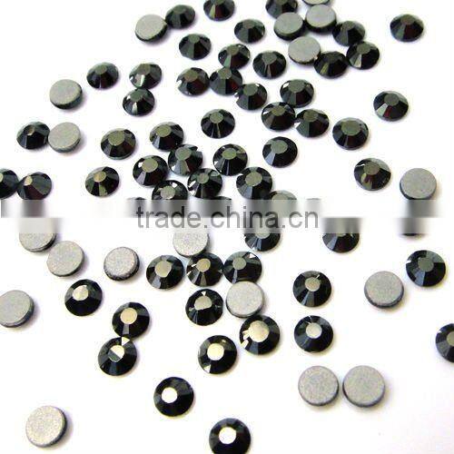 Flat back no hotfix rhinestones Jet Hematite