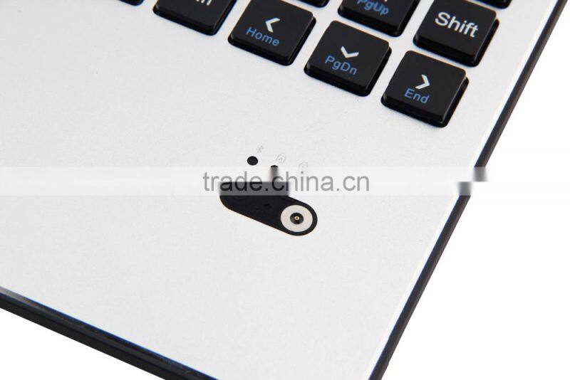Super Slim aluminum bluetooth keyboard leather case for 10.1 tablet