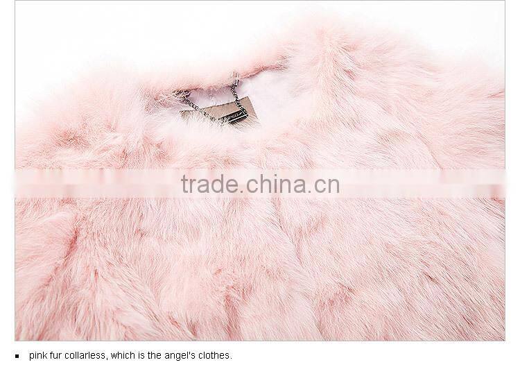 wholesale real pink fox fur jacket coat for women