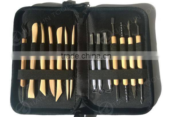 Zipper Bag pack Wooden Modeling Clay Tool set for Sculpting