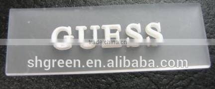 2D or 3D transparent PVC rubber patch for sportwear