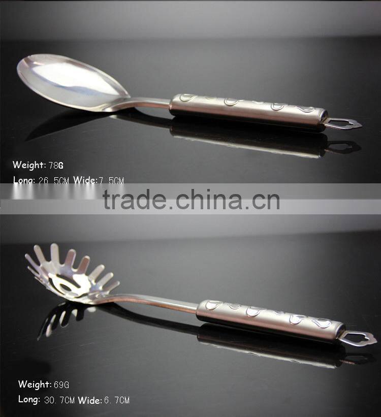 Modern stainless steel kitchen utensils set/ cook hot sell stainless Love handle kitchen ware 7pcs kitchenware set S01