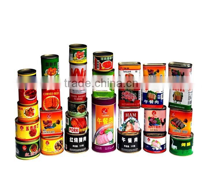 Pork sausage in tins, canned pork sausage