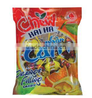 Blackcurrant chewy filling candy whosaler 125g