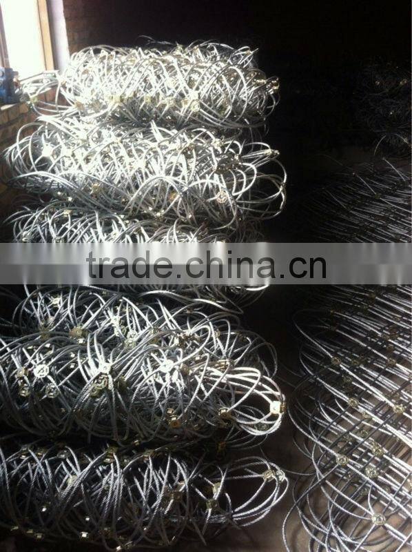 Hot-dipped Galvanized wire rope mesh/SNS protective mesh