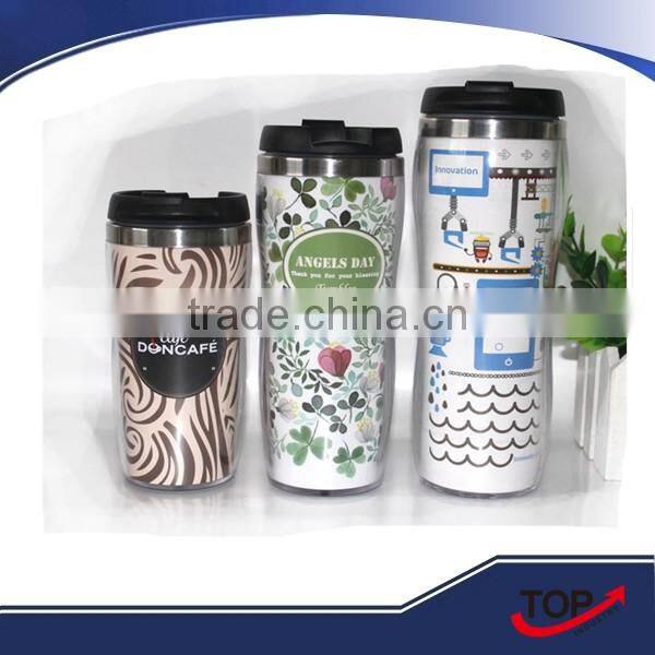 double-deck promotional plastic cup/christmas plastic cups