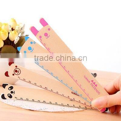 hot Simple cartoon animal shaped wooden students ruler