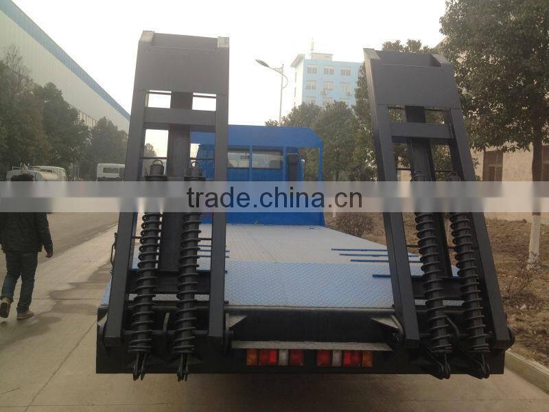 Dongfeng truck flat load bed 4*2 trucks for carrying excavator/bulldozer