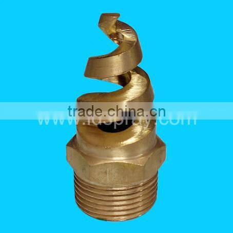 3/8" to 2" male brass HHSJ spiral nozzle with solid cone-shaped spray pattern