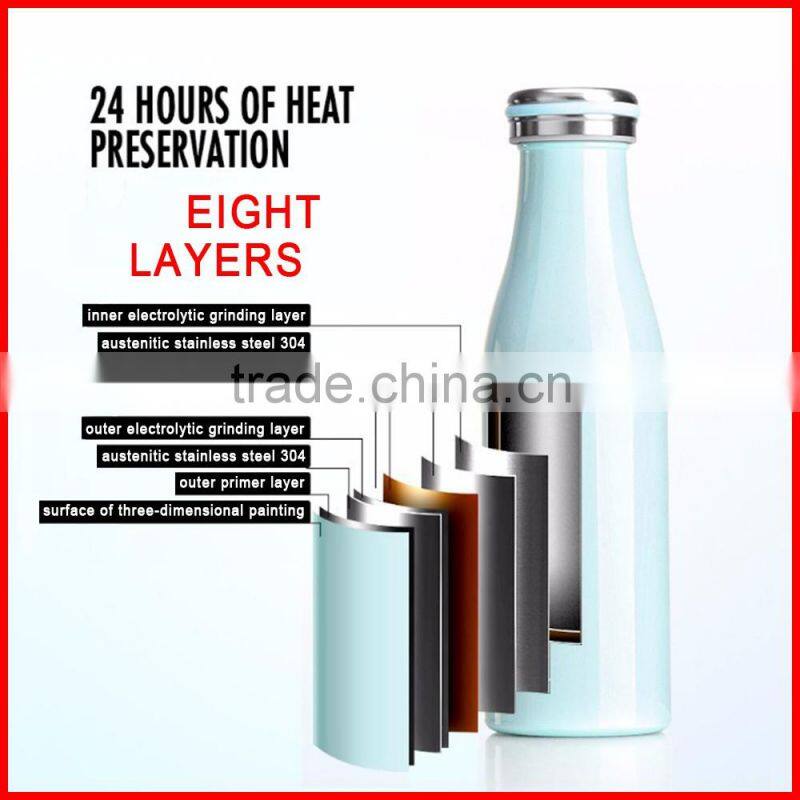 LOGO customized Stainless steel 304 wholesale Ms& children gift Milk bottle thermos flask vacuum cup