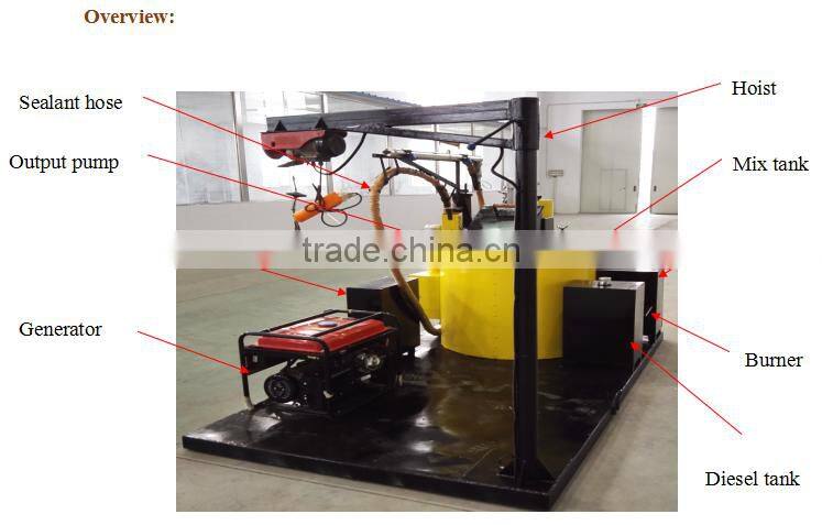 Mounted road crack sealing machine construction