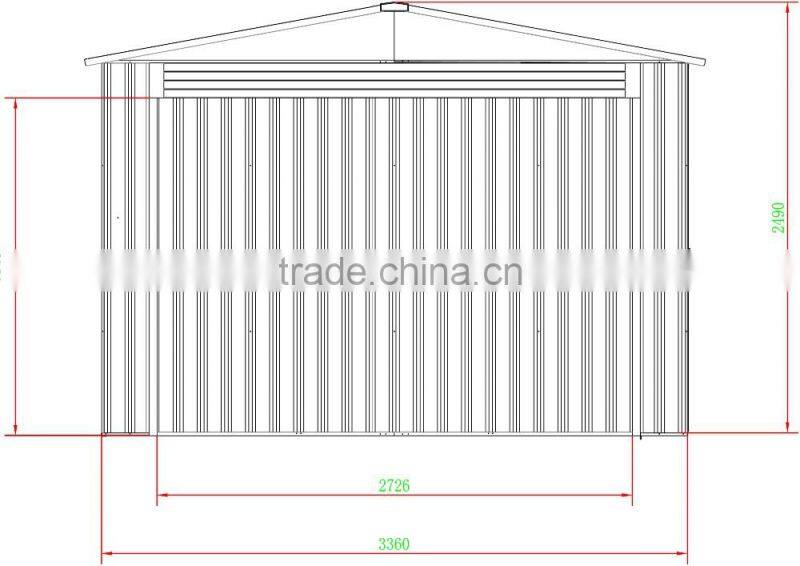 Huge storage space metal garden storage shed