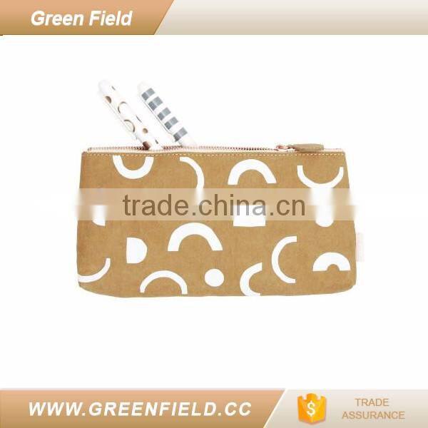 washable kraft paper custom zipper pouch pencil case