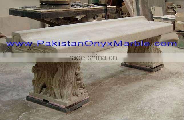 Handcarving marble bench