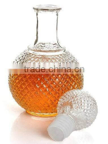 cheapest 1000ml Carved wisky crystal bottle
