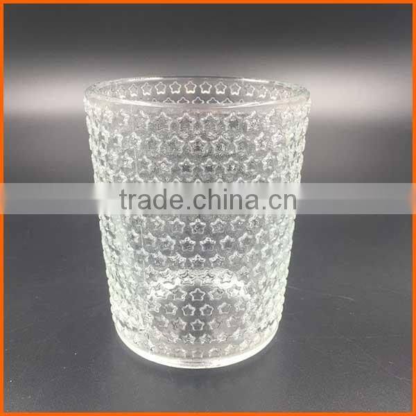 260ml hot sales decorative clear glass candle jar
