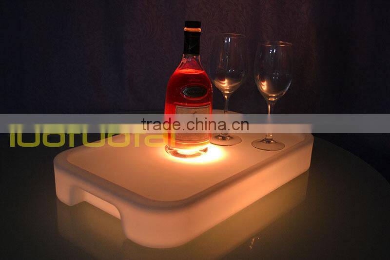 2015 New designGlow serving tray large pe Plastic Bar Tray LTT-WB08E