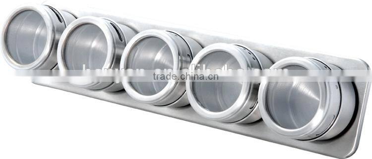 Kitchen Accessory 9 Pieces Stainless Steel Condiment Containers With Rack