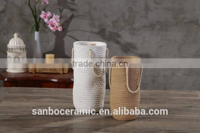 2016 newest Funny bag shaped stoneware type for garden decoration flower pot/flower plants