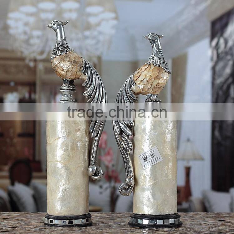 Polyresin bird figures/statue for hotel and home decoration