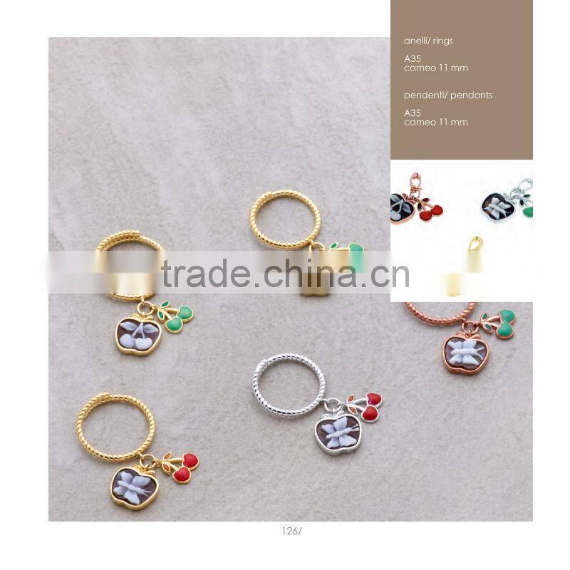 Hot Sale 925 Sterling Classic Silver Cherry Cameo Pendant Made in Italy