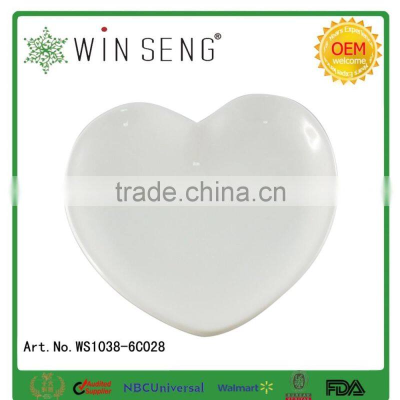 White New Design Heart-shape ceramic dish/soap plate