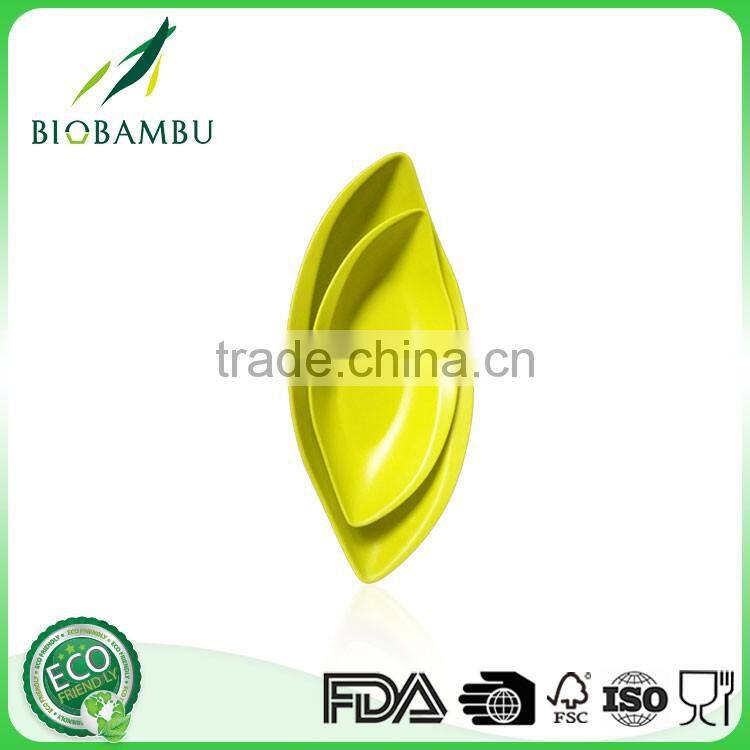 Fashionable Promotional Biodegradable bamboo fiber plates set