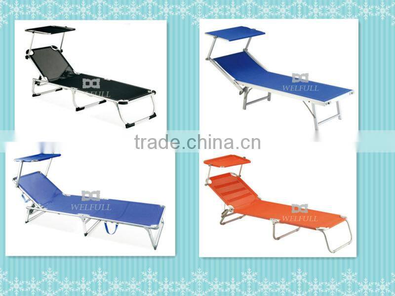 Unique bech folding chair sun shade bed