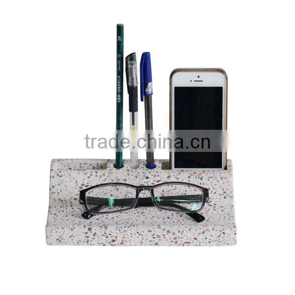 Concrete Office Desk Organizer Terrazzo Letter Tray