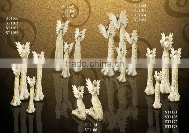 Angel with dove sculpture angle statue garden decoration