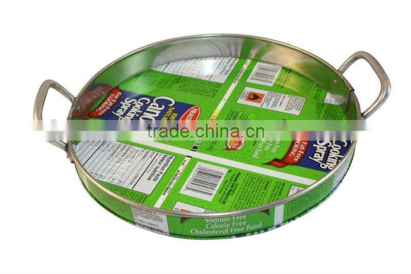 small metal serving tray with handle