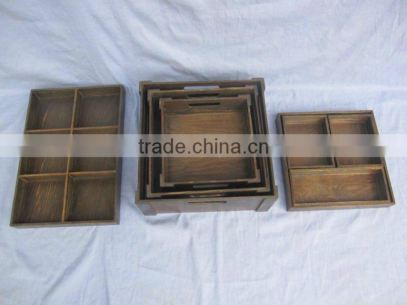 environmentally friendly black wooden food serving tray