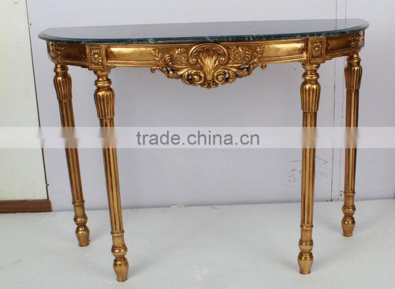 French Style Green Marble Console Tables For Sale