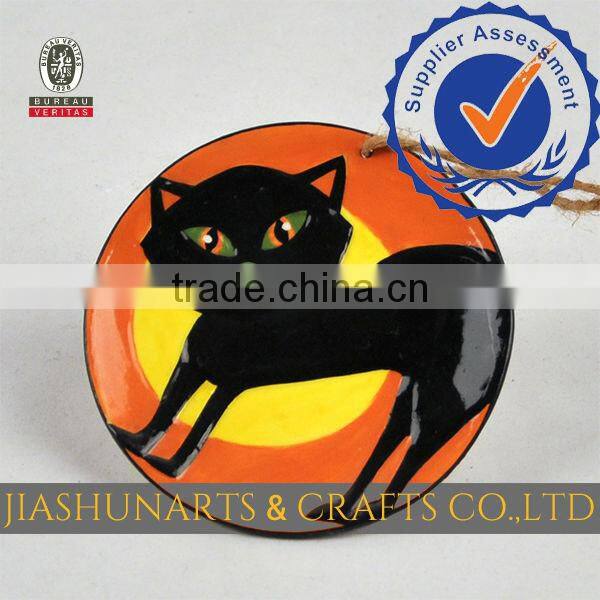 Black Cat Relief Ceramic Decorative Wall Hanging Arts And Crafts