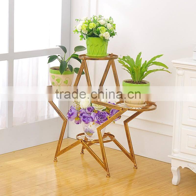 2016 composability star shape wrought iron flower pot stand
