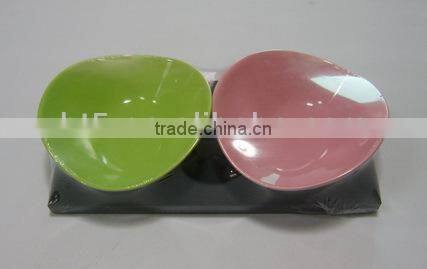 Set of 2 ceramic bowl set colorful ceramic snack tray set
