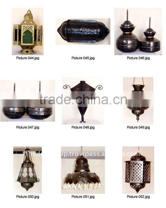 Antique Metal Hanging Indian Lanterns-C