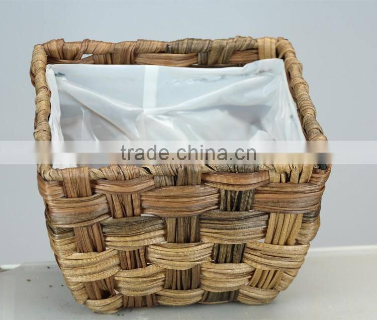 PE rattan flower pot for garden planter